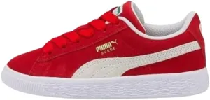 Puma Unisex-Child Suede Classic Sneaker, Rhubarb White-High Risk Red, 5.5 M US Big Kid