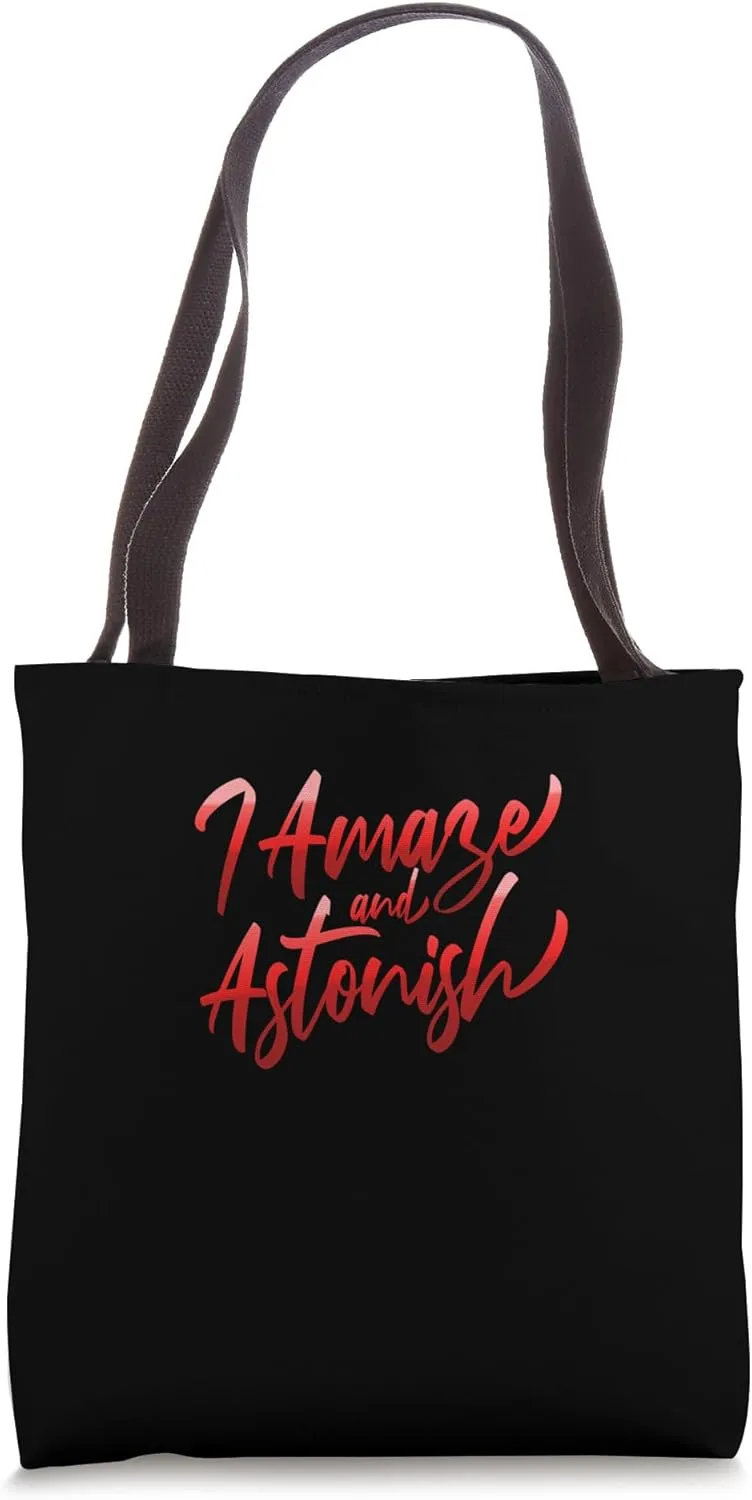Red I Amaze & Astonish Red Graphic Tote Bag
