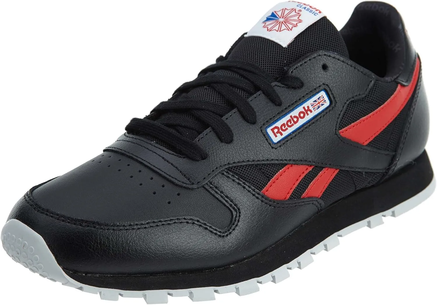 Reebok Cl Leather So Sneaker Big Kids Style: BS8958-Black/Red/Blue/Grey Size: 6.5