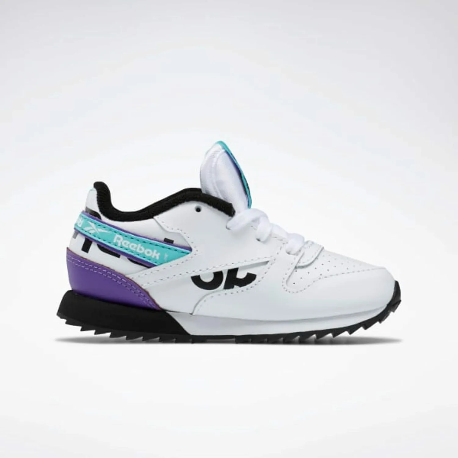 Reebok Kids CL Leather Ripple MU (Infant/Toddler) Sneaker Shoes (10) White Purple