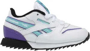 Reebok Kids CL Leather Ripple MU (Infant/Toddler) Sneaker Shoes (10) White Purple