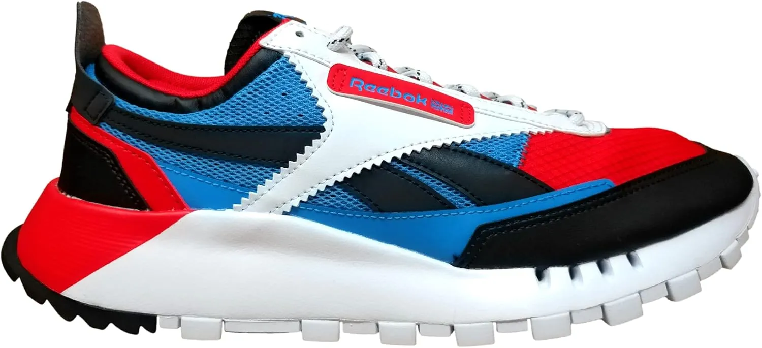 Reebok Unisex-Adult Classic Legacy Sneaker (Black/Red/Blue, 8)