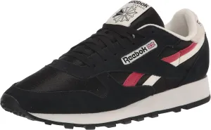 Reebok Unisex Classic Leather Sneaker, Black/Chalk/Flash Red, 7.5 US Men