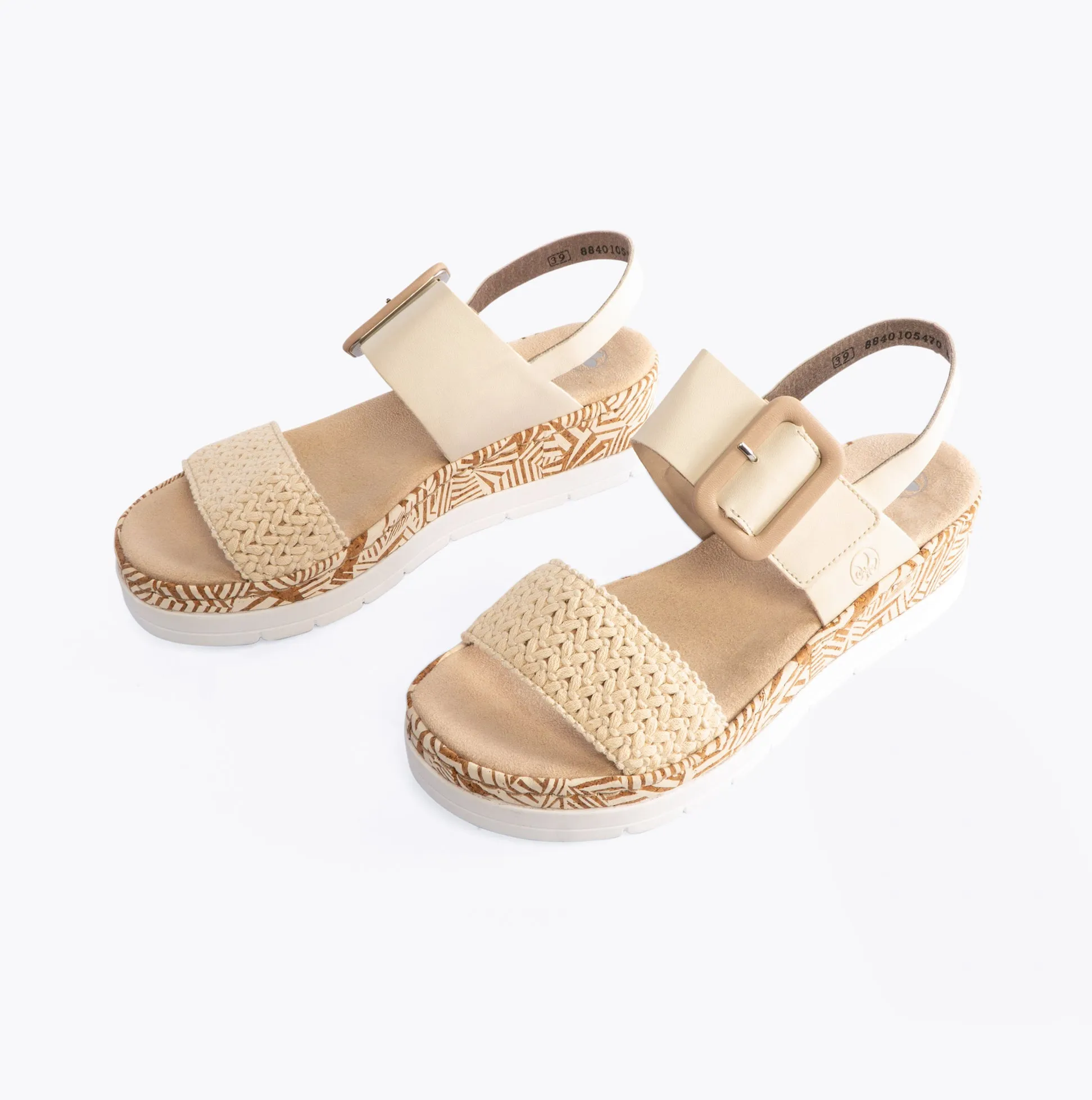 Rieker V3950-61 Womens Sandals Beige