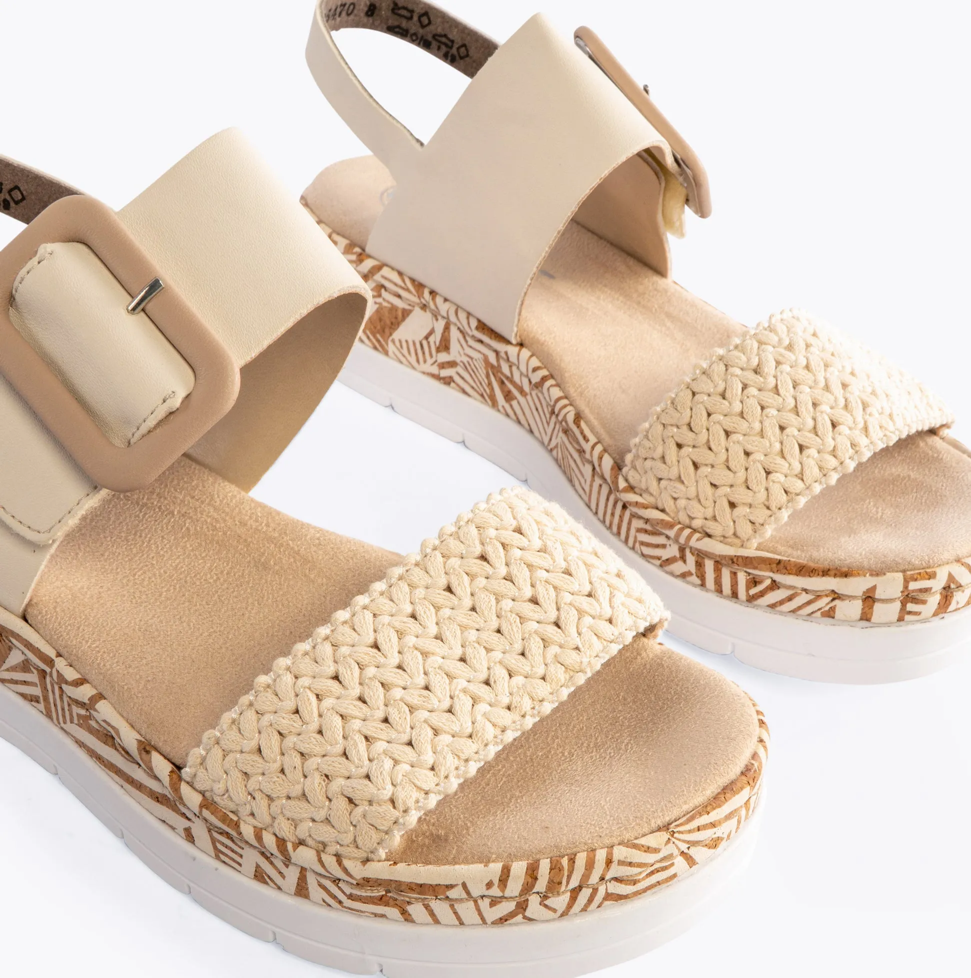 Rieker V3950-61 Womens Sandals Beige