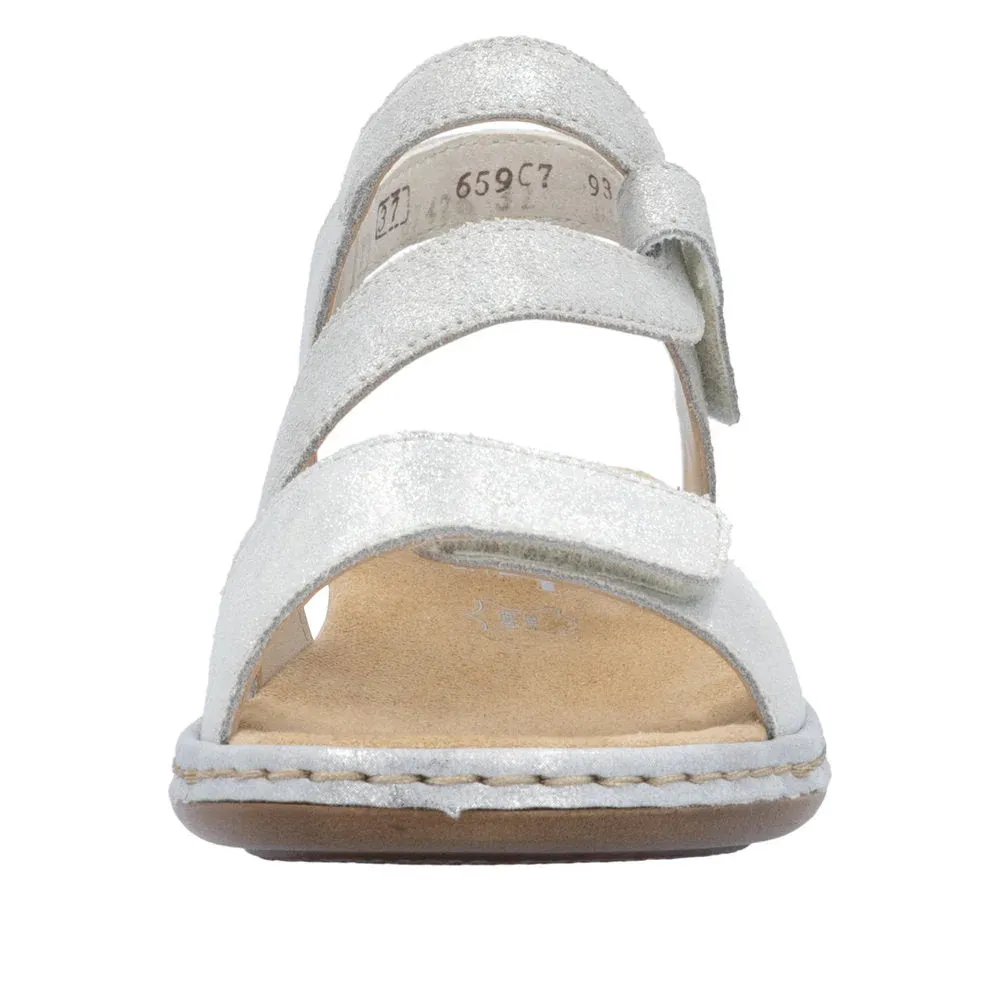 Rieker Women's Regina C7 Sandal - Silver
