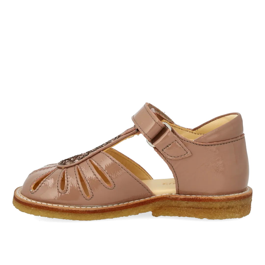 Sandal with drop detail in sparkling glitter