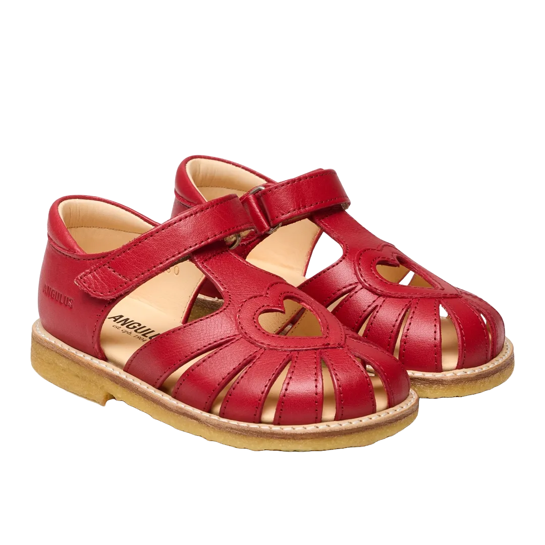 Sandal with heart detail and velcro closure