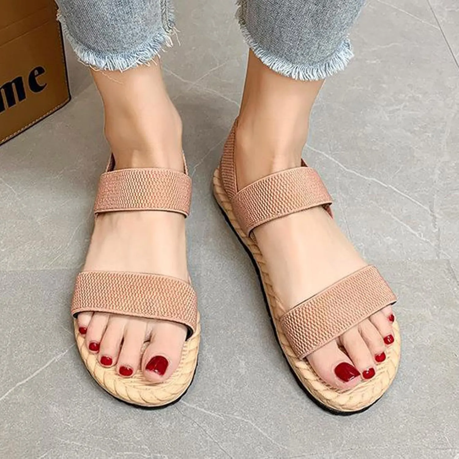 Sandals for Women Summer 2025 Comfortable Shoes Open Toe Ankle BackStrap Wide Fit Walk With Arch Support
