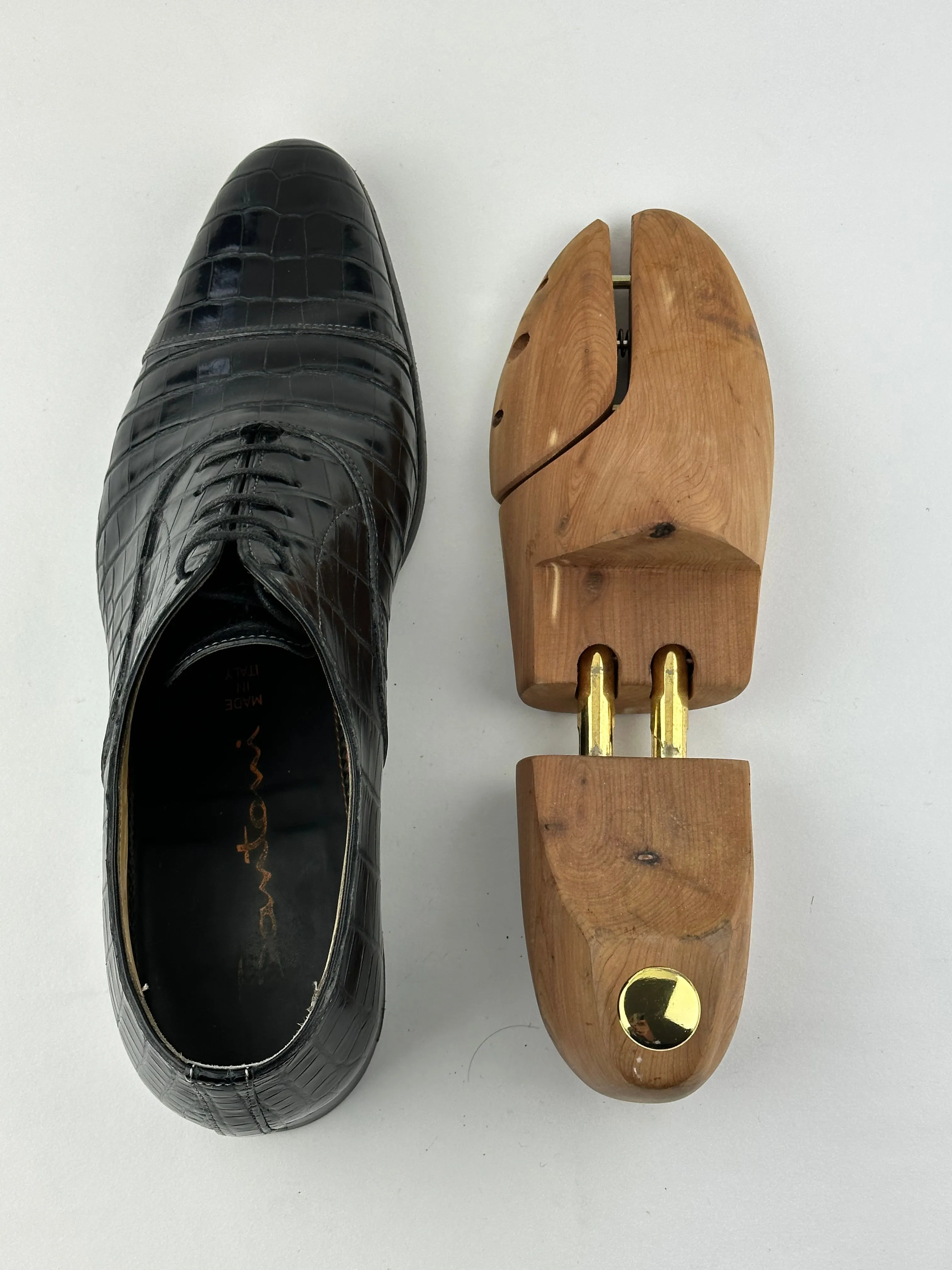 Santoni Mississippi Alligator Oxford Lace-Ups