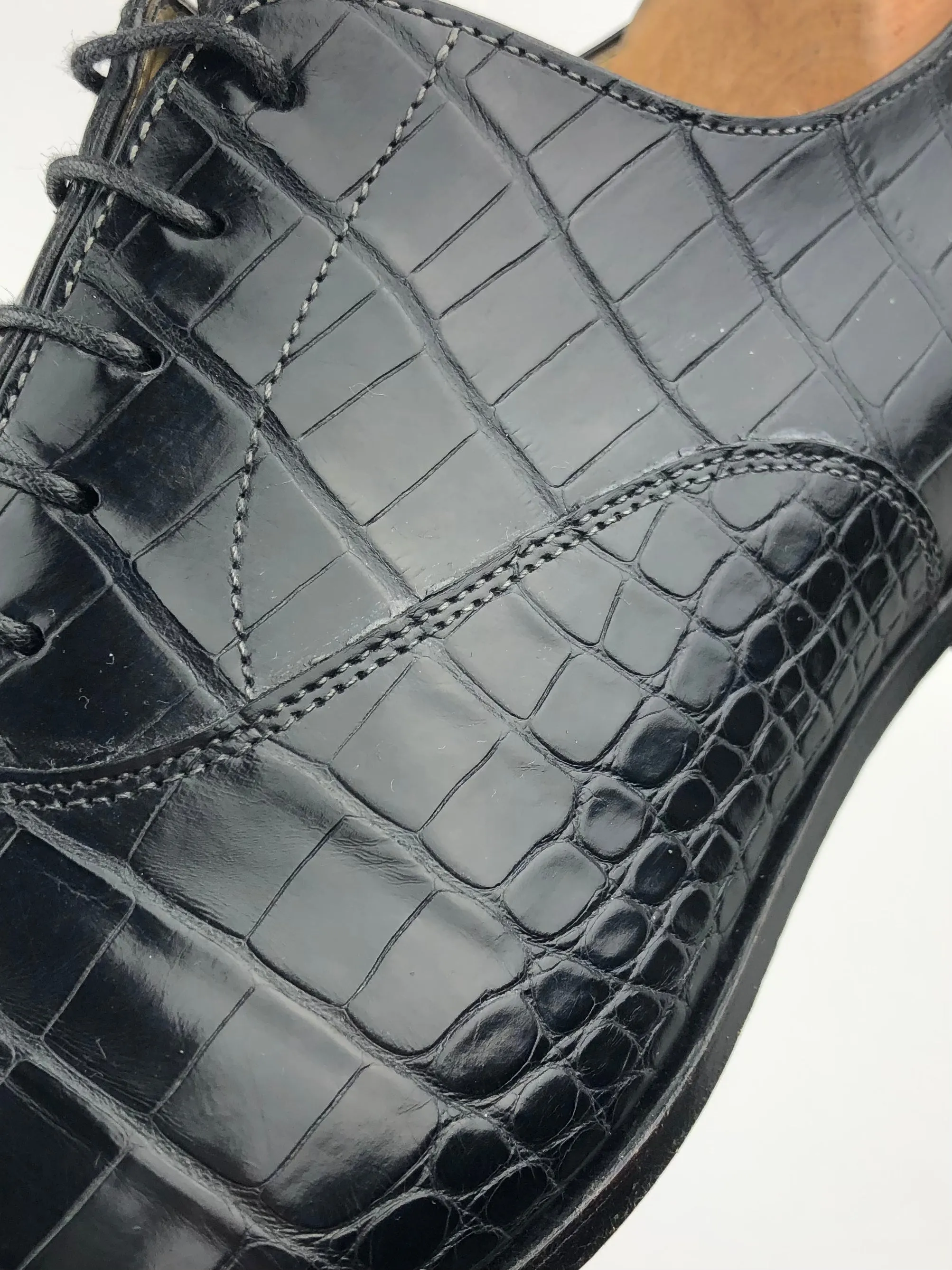 Santoni Mississippi Alligator Oxford Lace-Ups