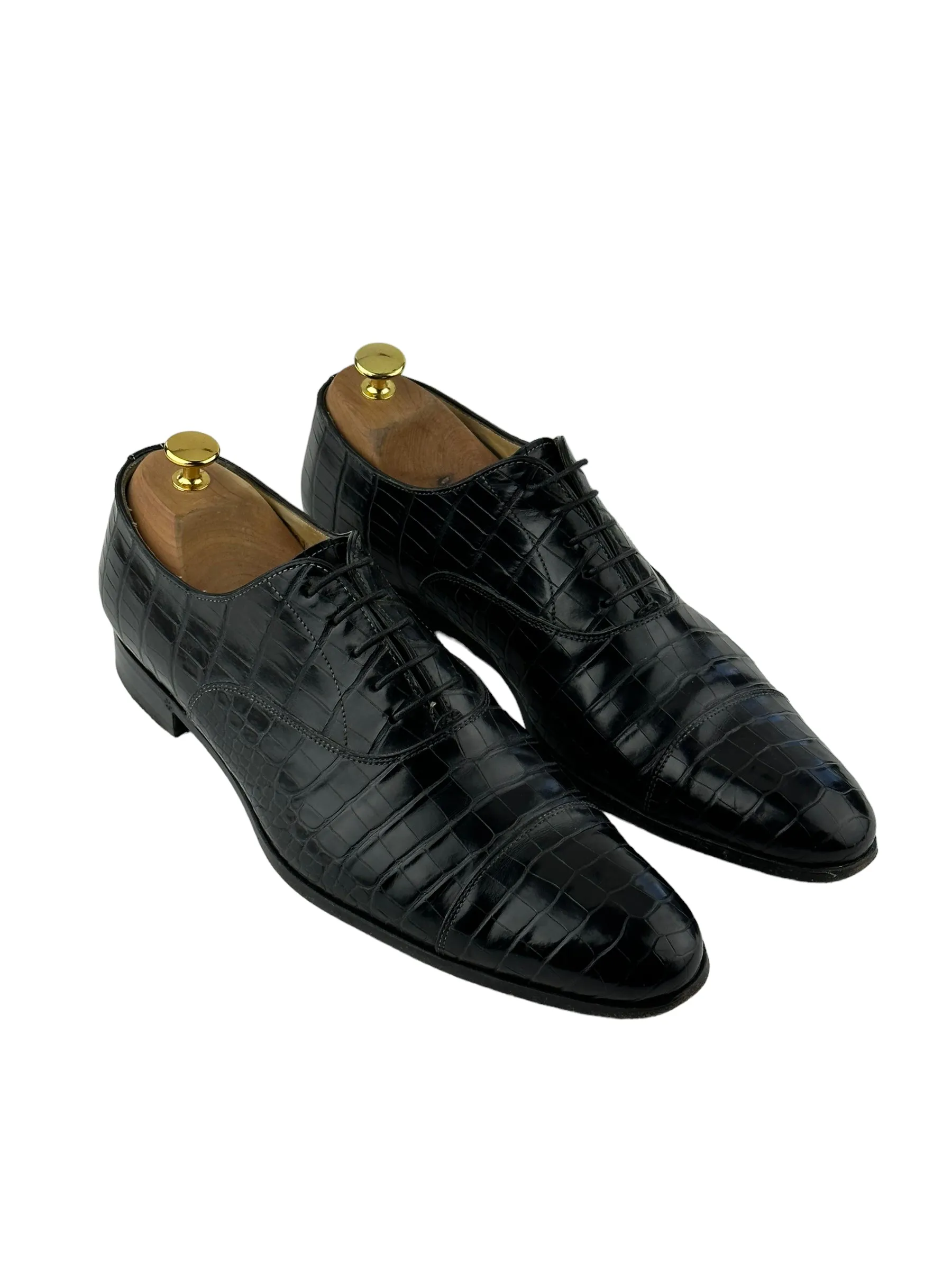 Santoni Mississippi Alligator Oxford Lace-Ups