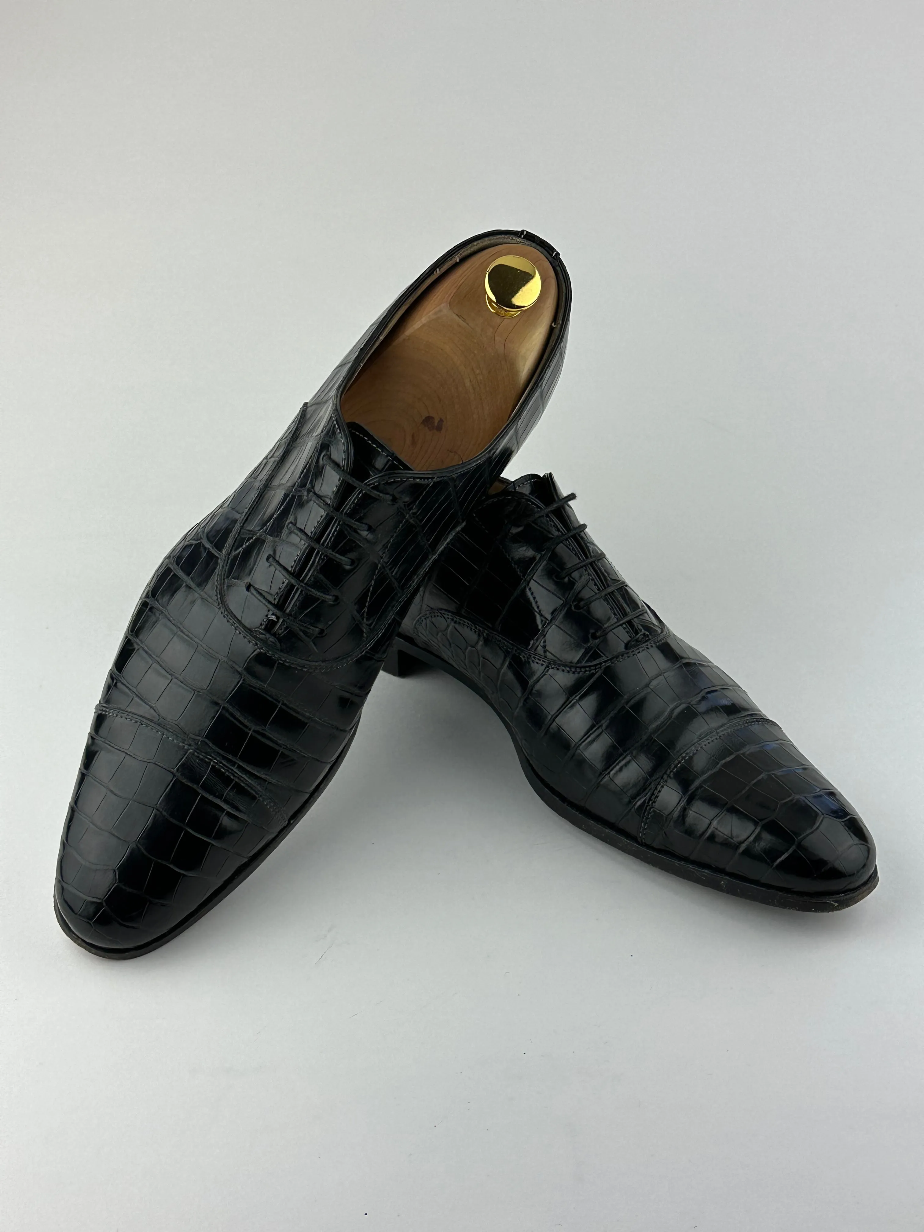 Santoni Mississippi Alligator Oxford Lace-Ups