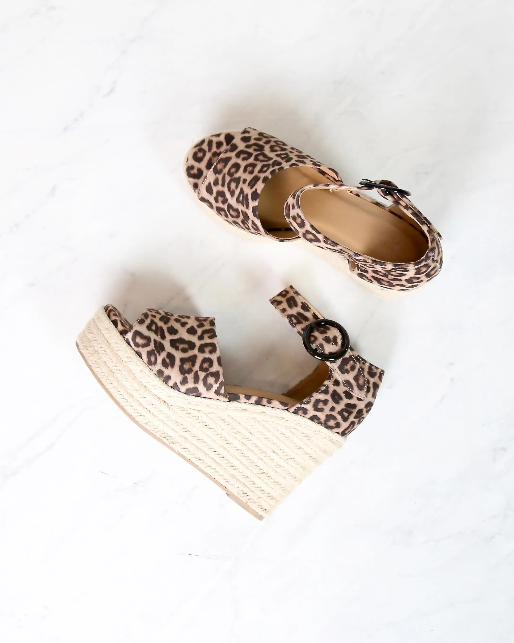 Sassy Espadrille Wedges in Leopard