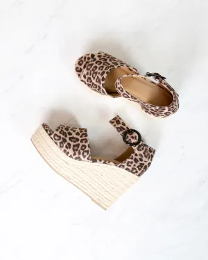 Sassy Espadrille Wedges in Leopard