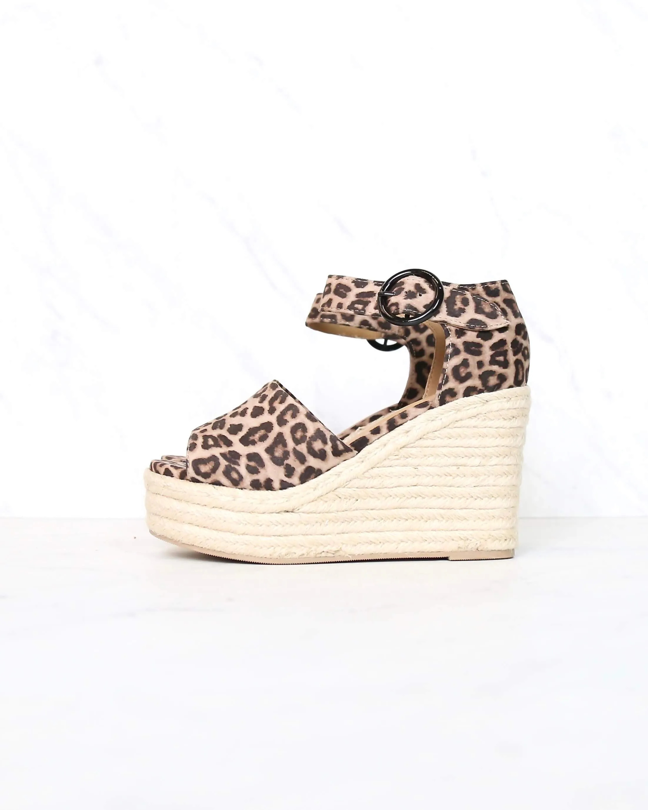 Sassy Espadrille Wedges in Leopard