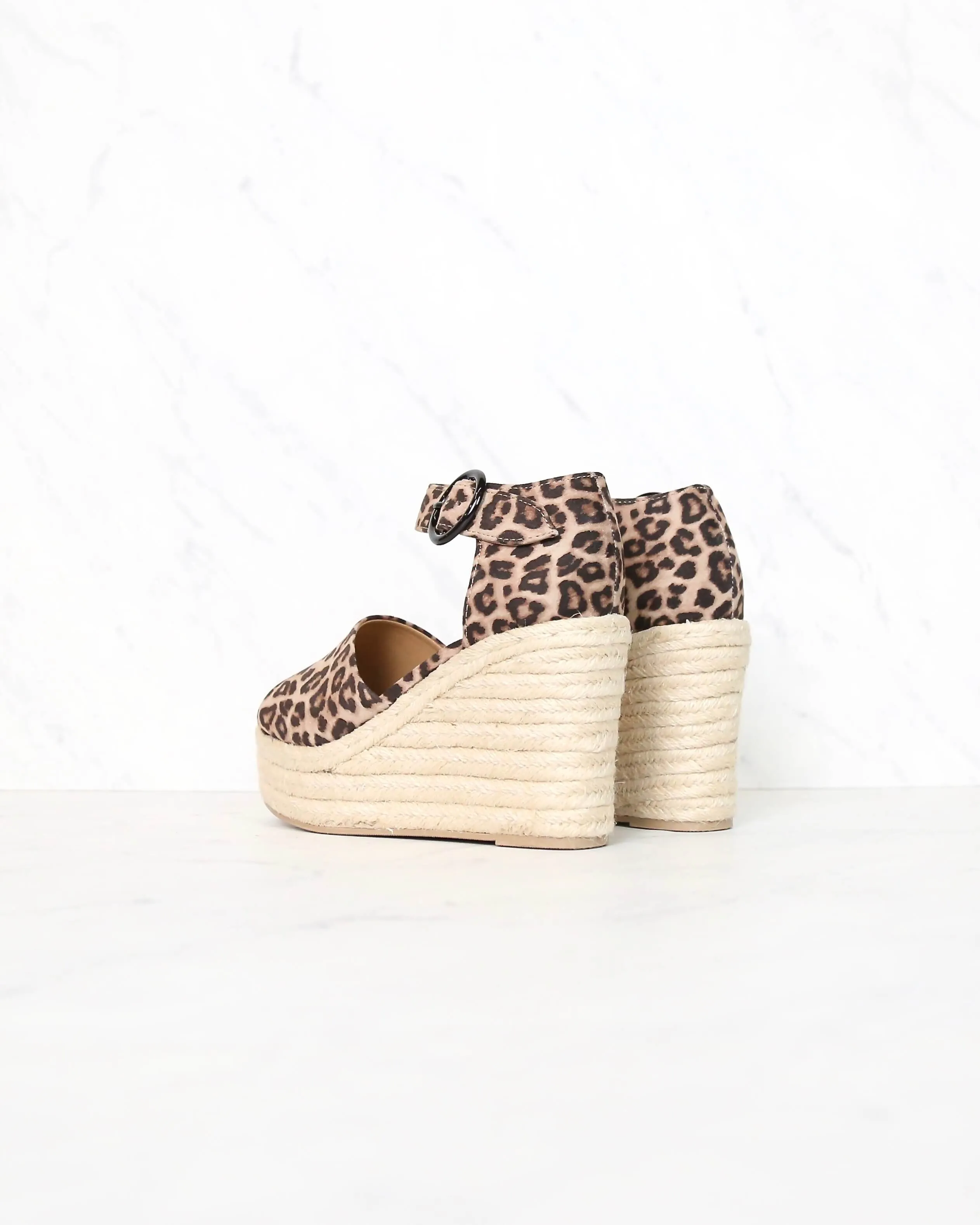 Sassy Espadrille Wedges in Leopard