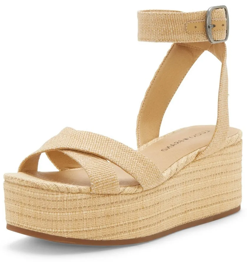 Satisfied Wide range Toe Strap Nude Brand Wedge Lucky Sandals Open Bikaro Ankle Natural Platform