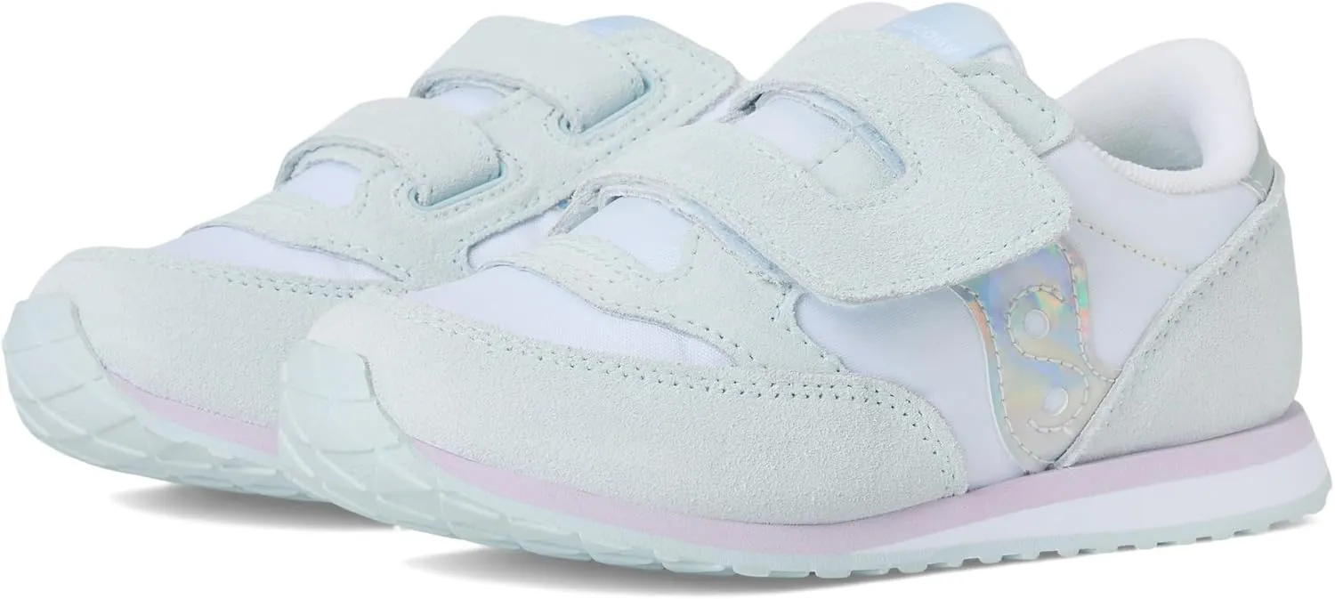 Saucony Kids Originals Jazz Hook & Loop Sneaker (Toddler/Little Kid), White/Blue, 7.5 US Unisex