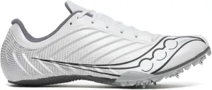 Saucony Men's Spitfire 5 Sneaker, White/Carbon, 14