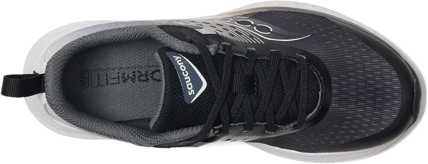 Saucony Ride Kidz Sneaker, Black/White, 1 US Unisex Big Kid
