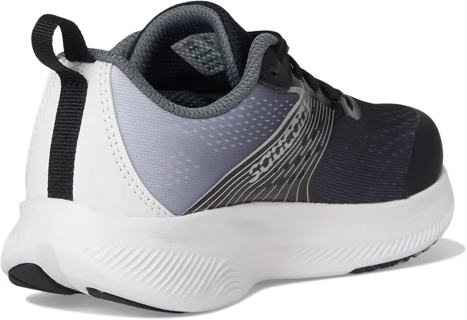 Saucony Ride Kidz Sneaker, Black/White, 1.5 US Unisex Big Kid