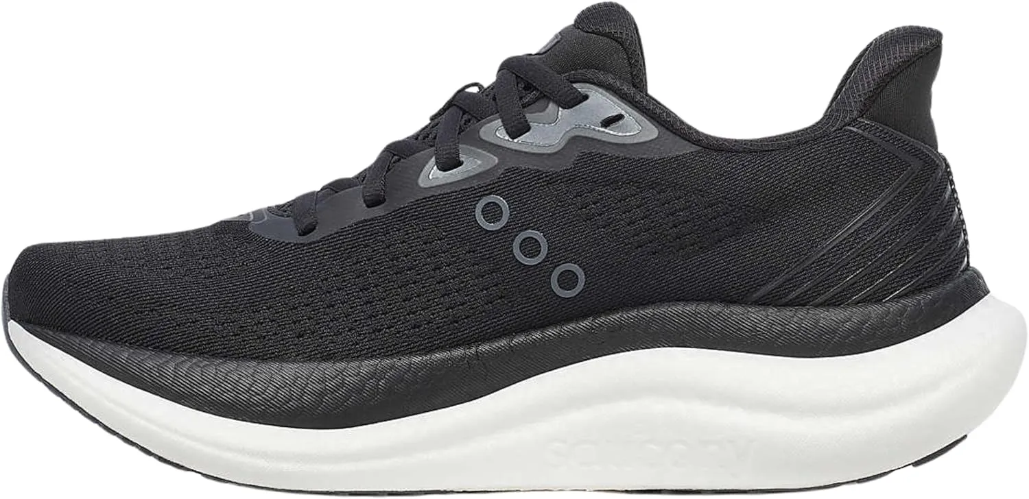Saucony Women's Triumph 23 Sneaker, Black/White, 8.5