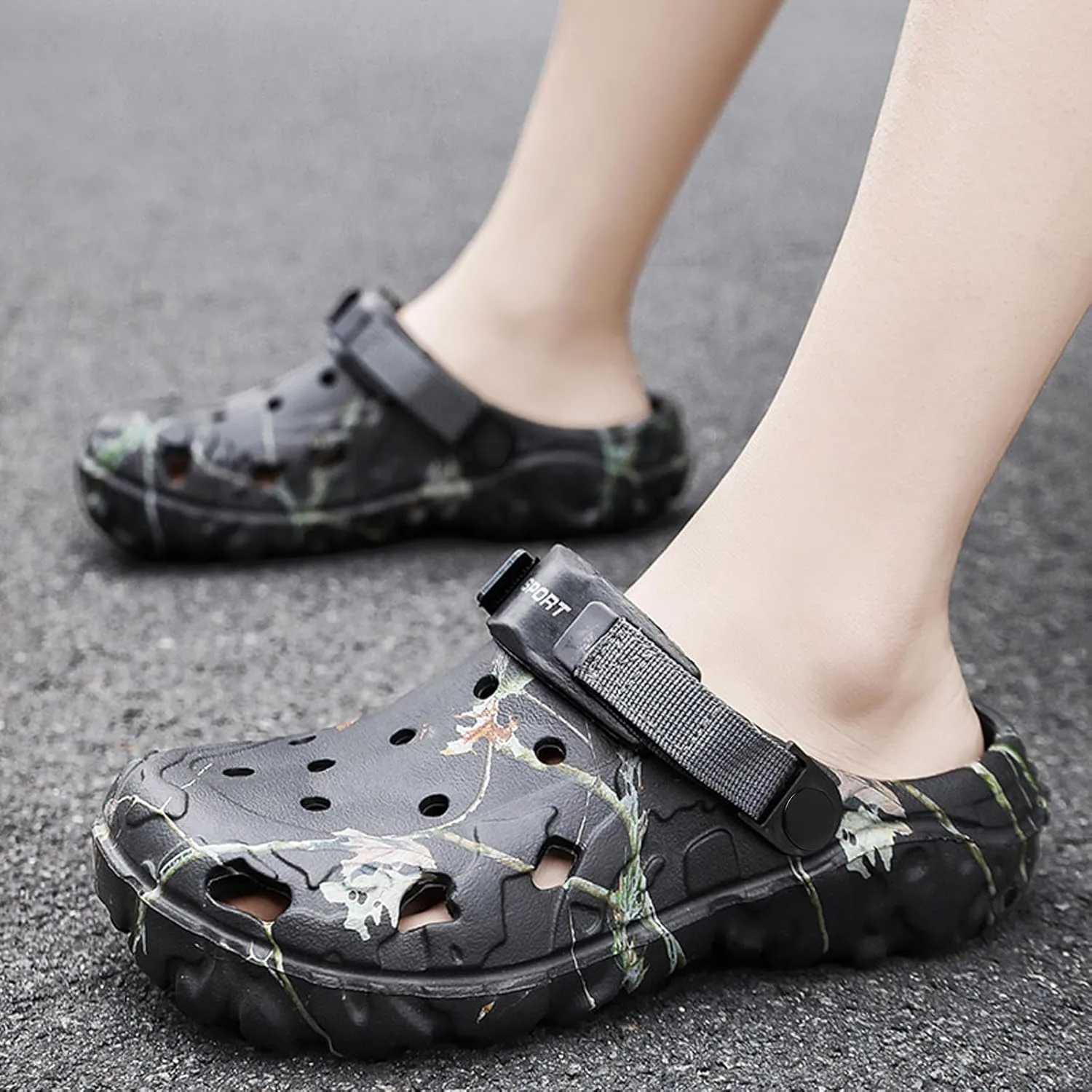 SECHRITE Women's Clogs Athletic Sports Outdoor Sandals Water Beach Shoes with Cushioned Footbed Lightweight Comfortable Breathable with Adjustable Back Strap - Arch Comfortable