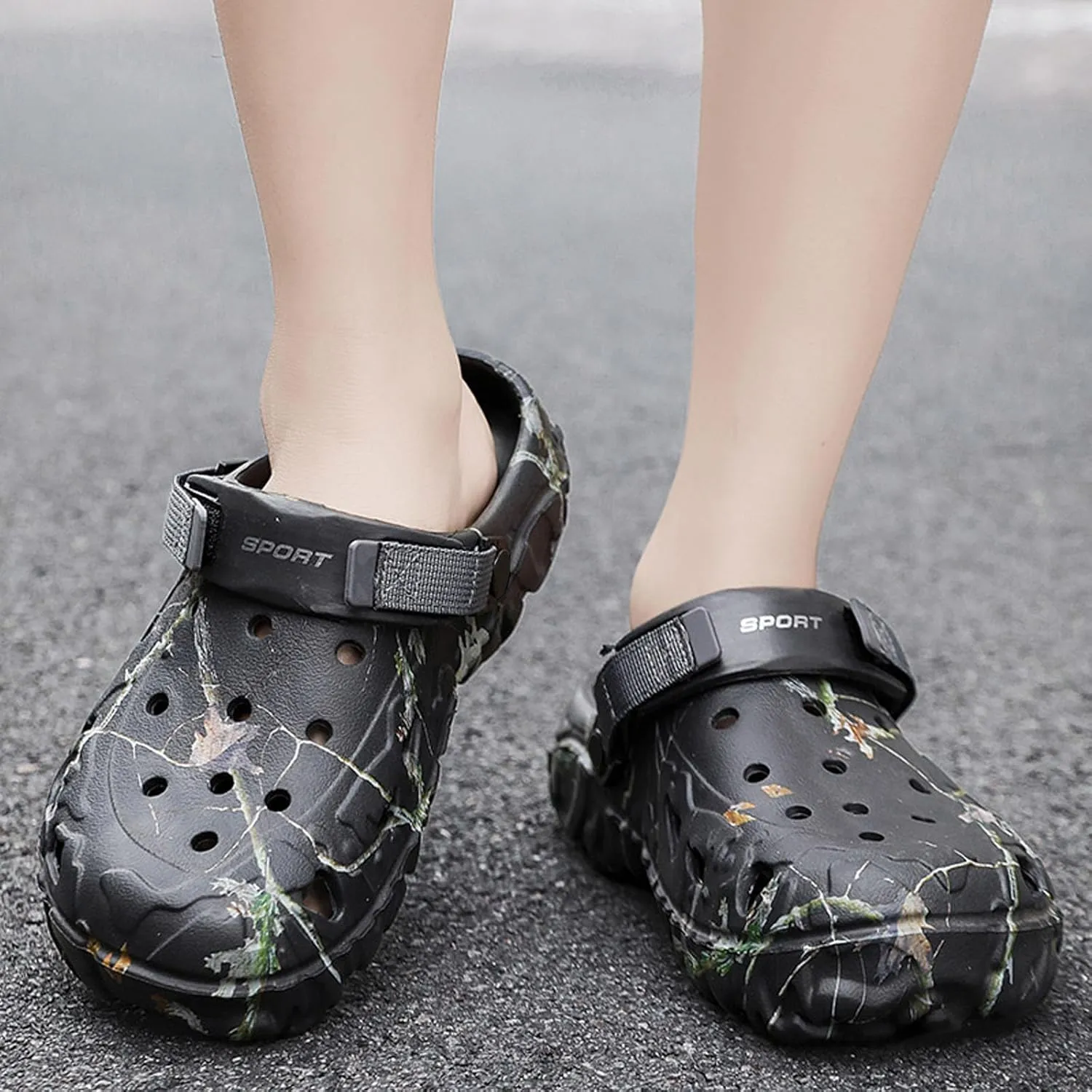 SECHRITE Women's Clogs Athletic Sports Outdoor Sandals Water Beach Shoes with Cushioned Footbed Lightweight Comfortable Breathable with Adjustable Back Strap - Arch Comfortable