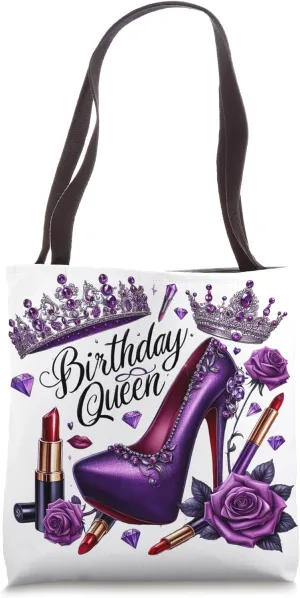 Sexy Birthday Queen Women Diva 21 29 30 40 50 High Heel Shoe Tote Bag