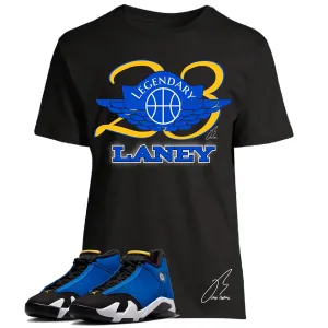 Shirt To Match Jordan Retro 14 Laney/Blue,23 Wing Unisex Graphic Tee,Sneaker Match,Gift (XXL, Black)