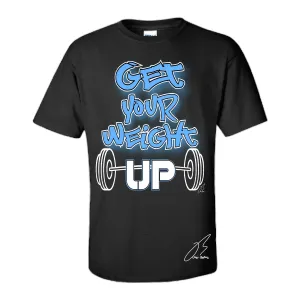 Shirt To Match Retro 1 UNC Toe,Get Your Weight Up Sneaker Graphic Tee,University Blue,Gift (XL, Black)