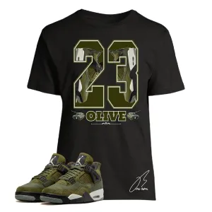 Shirt To Match Retro 4 Craft Medium Olive Green,23 Unisex Sneaker Graphic Tee,Best Gift,Christmas Gift(L, Black)