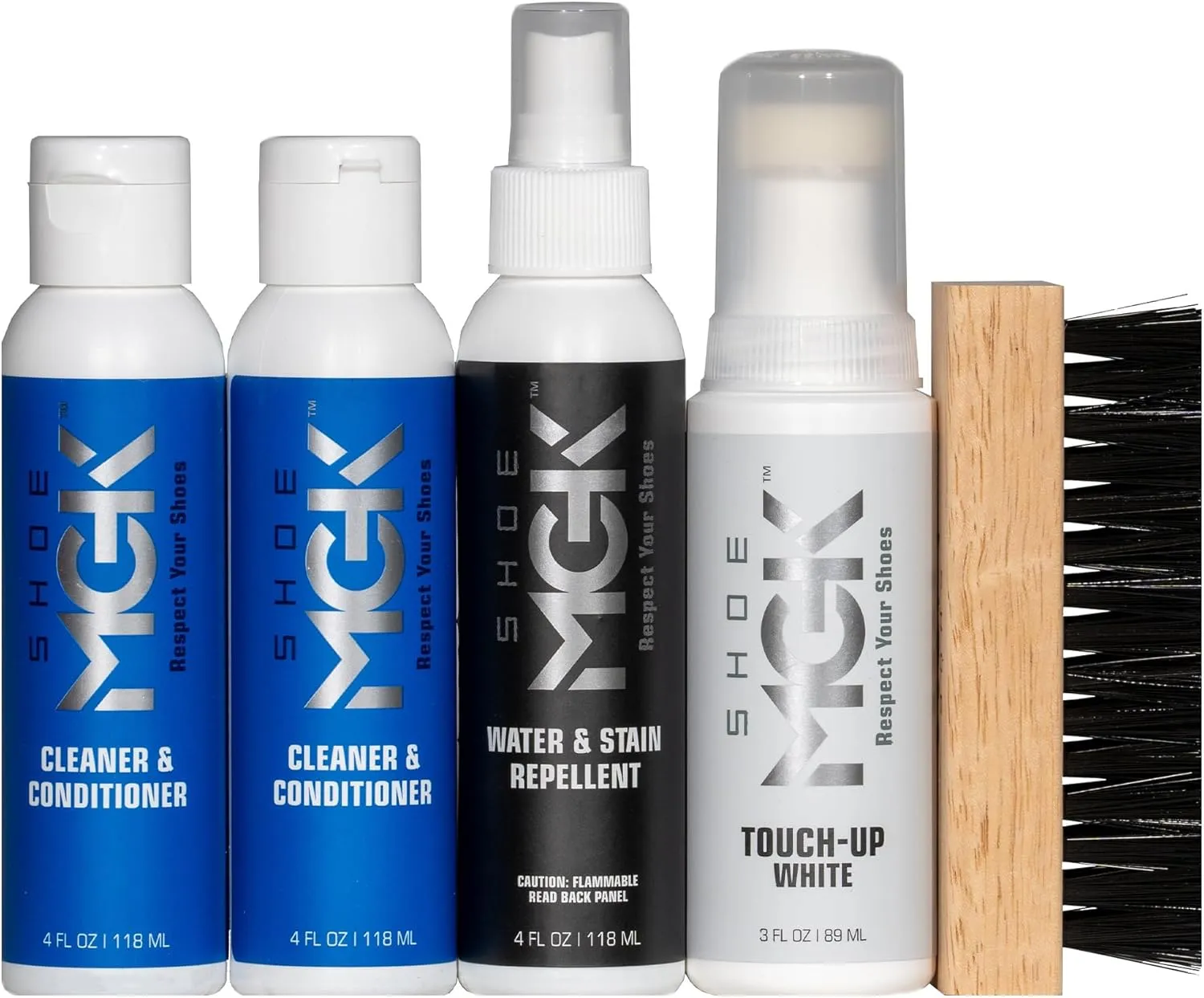 Shoe MGK MVP Shoe Cleaner Kit Shoe Cleaner & Conditioner, Water & Stain Repellent, White Touch Up & Brush