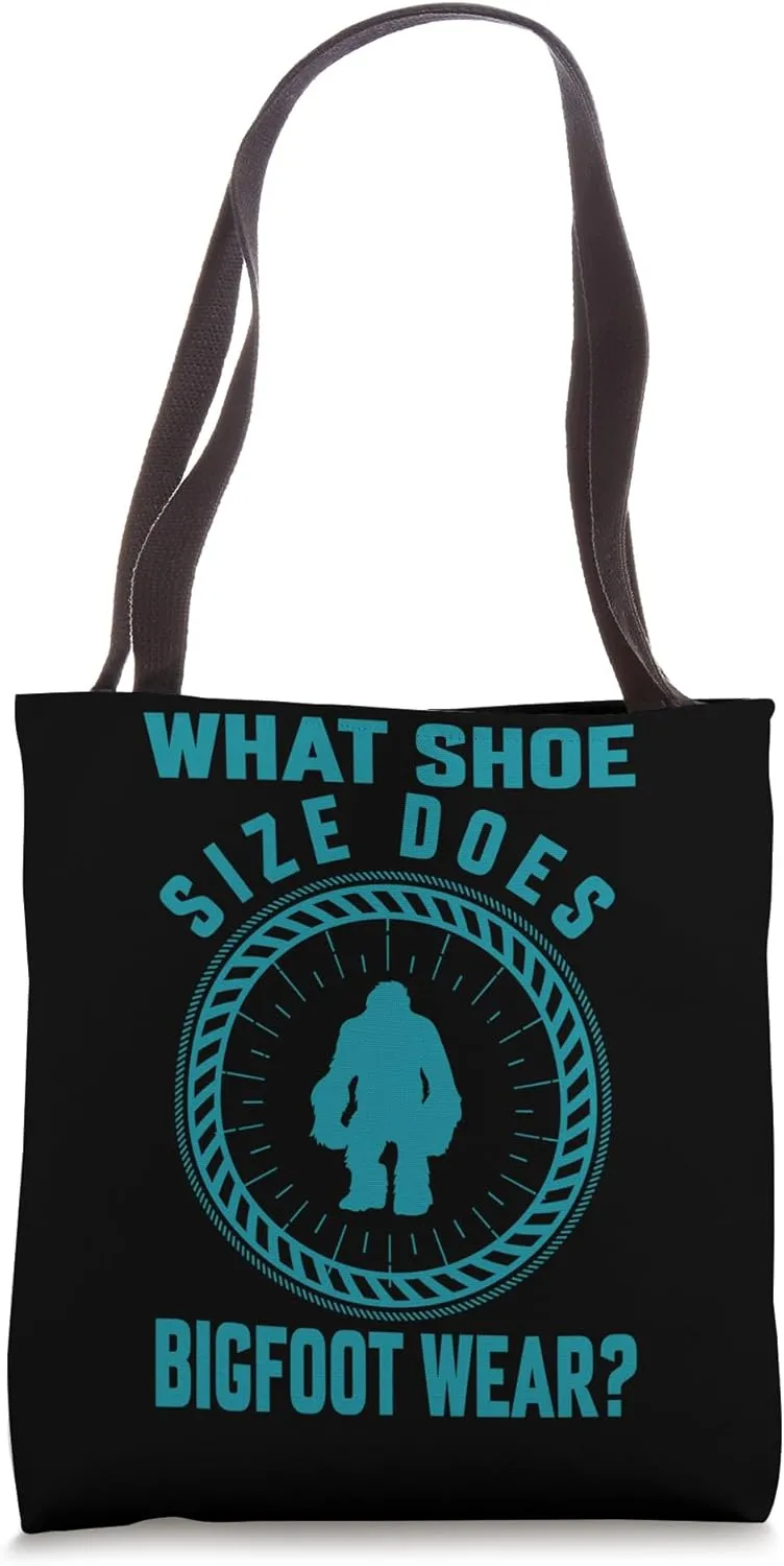 Shoe Size Bigfoot Design For Mythical Creature Believer Tote Bag