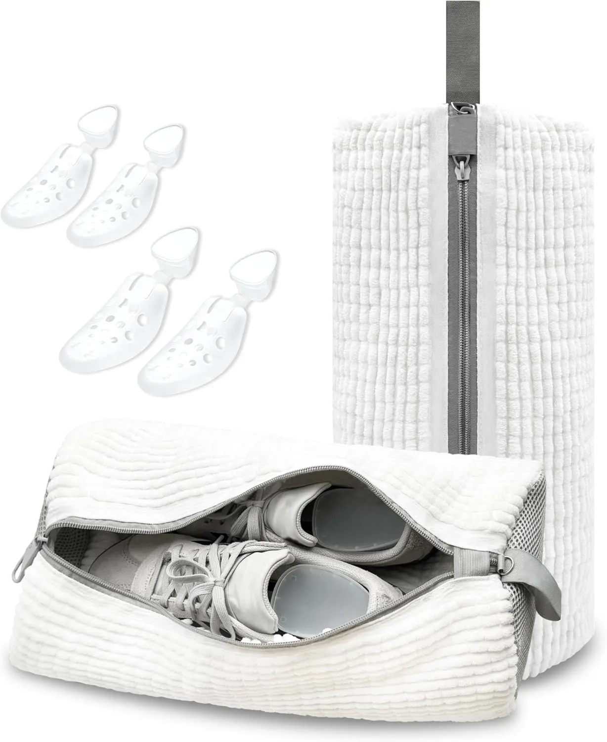 Shoe Washing Machine Bag: Laundry Shoe Bag For Washer And Dryer, Shoes Unstain Cleaner Kit Reusable Shoe Washing Bag For Sneakers, Trainers, Tennis Shoes(White 2pcs)