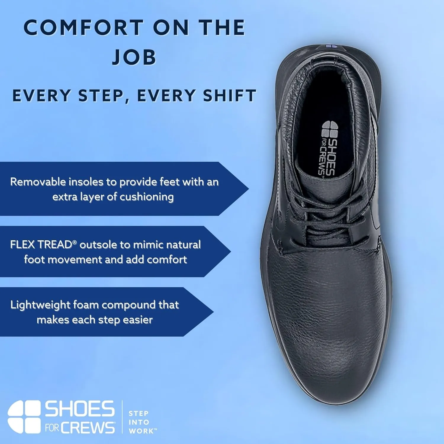 Shoes for Crews Holden, Men's Slip Resistant Food Service Work Sneaker