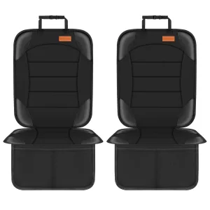 Siivton Car Seat Protector for Child Seat Cushion for Leather and Fabric Seats, 2 Mesh Pockets, Non-Slip Backing, Carseat Protectors for Vehicles, Baby, Pets (2 Pack)