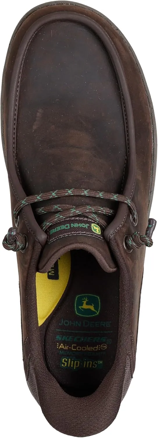 Skechers Men's John Deere Leather Moc Toe Bungee Hands Free Slip-ins Oxford