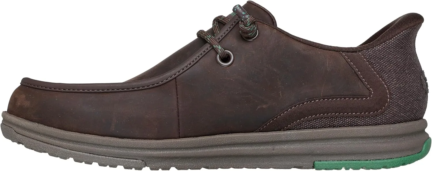 Skechers Men's John Deere Leather Moc Toe Bungee Hands Free Slip-ins Oxford