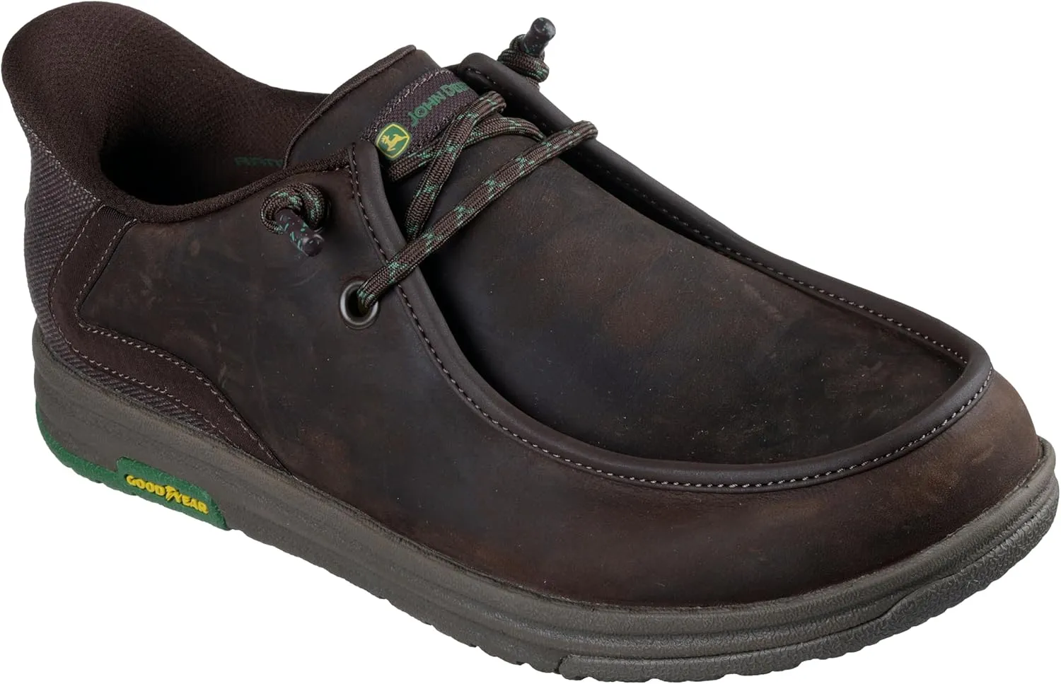 Skechers Men's John Deere Leather Moc Toe Bungee Hands Free Slip-ins Oxford