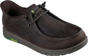 Skechers Men's John Deere Leather Moc Toe Bungee Hands Free Slip-ins Oxford