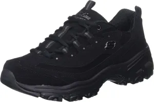 Skechers Women's D'Lites-Me Time Sneaker, Black, 6 W US