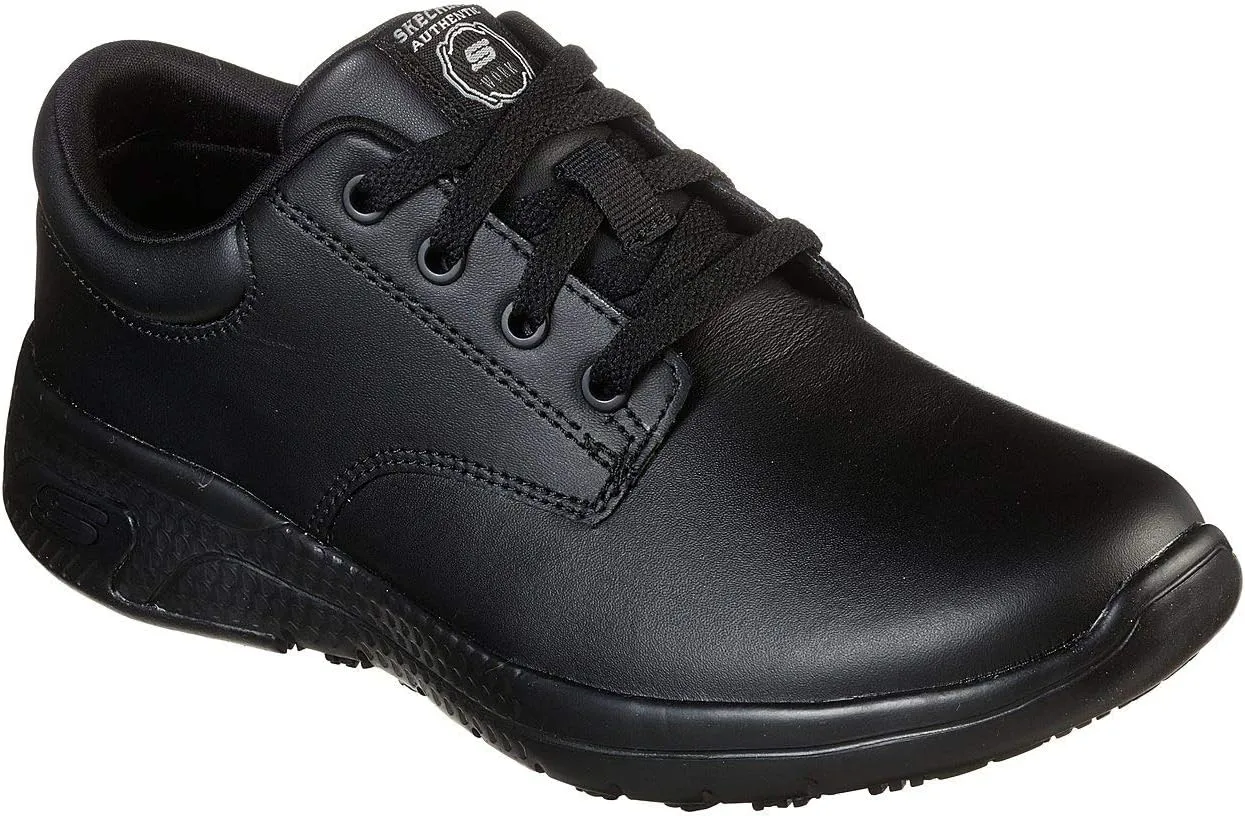 Skechers Women's Work Relaxed Fit: Marsing - Navor SR Slip Resistant Sneaker, Black, 11