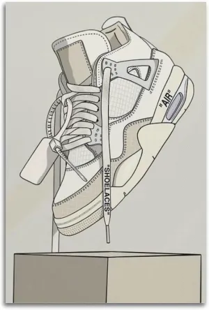 Sneaker Wall Art Canvas Posters - Shoe Store Decoration Painting - Modern Family Bedroom Decor Picture Print 16x24inch (40x60cm)