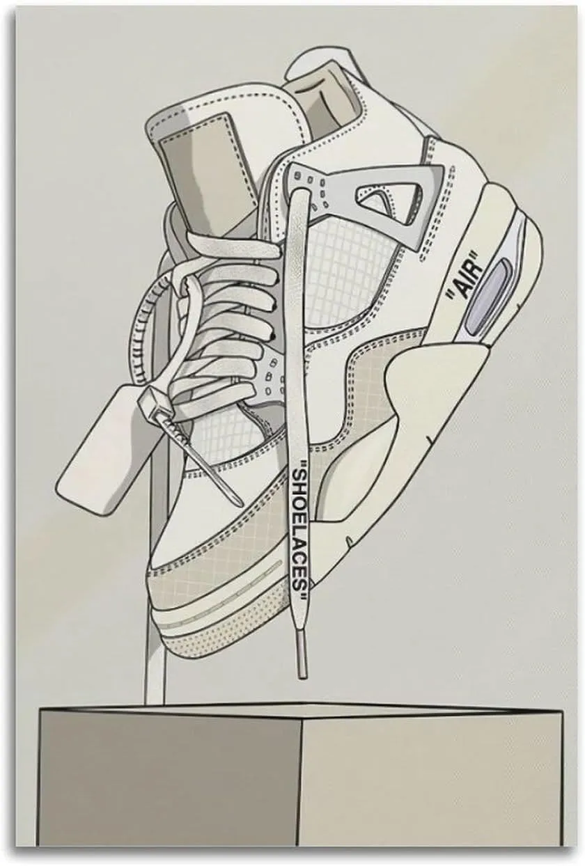 Sneaker Wall Art Canvas Posters - Shoe Store Decoration Painting - Modern Family Bedroom Decor Picture Print 16x24inch (40x60cm)