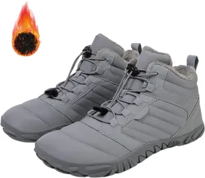 Snow Boots for Women Waterproof Comfortable Hiking Shoes Non Slip Wide Toe Box Sneakers Zero Drop Running Shoes Barefoot Boot Winter Snow Booties Faux Leather Fur Warm Boots Outdoor Running Shoe