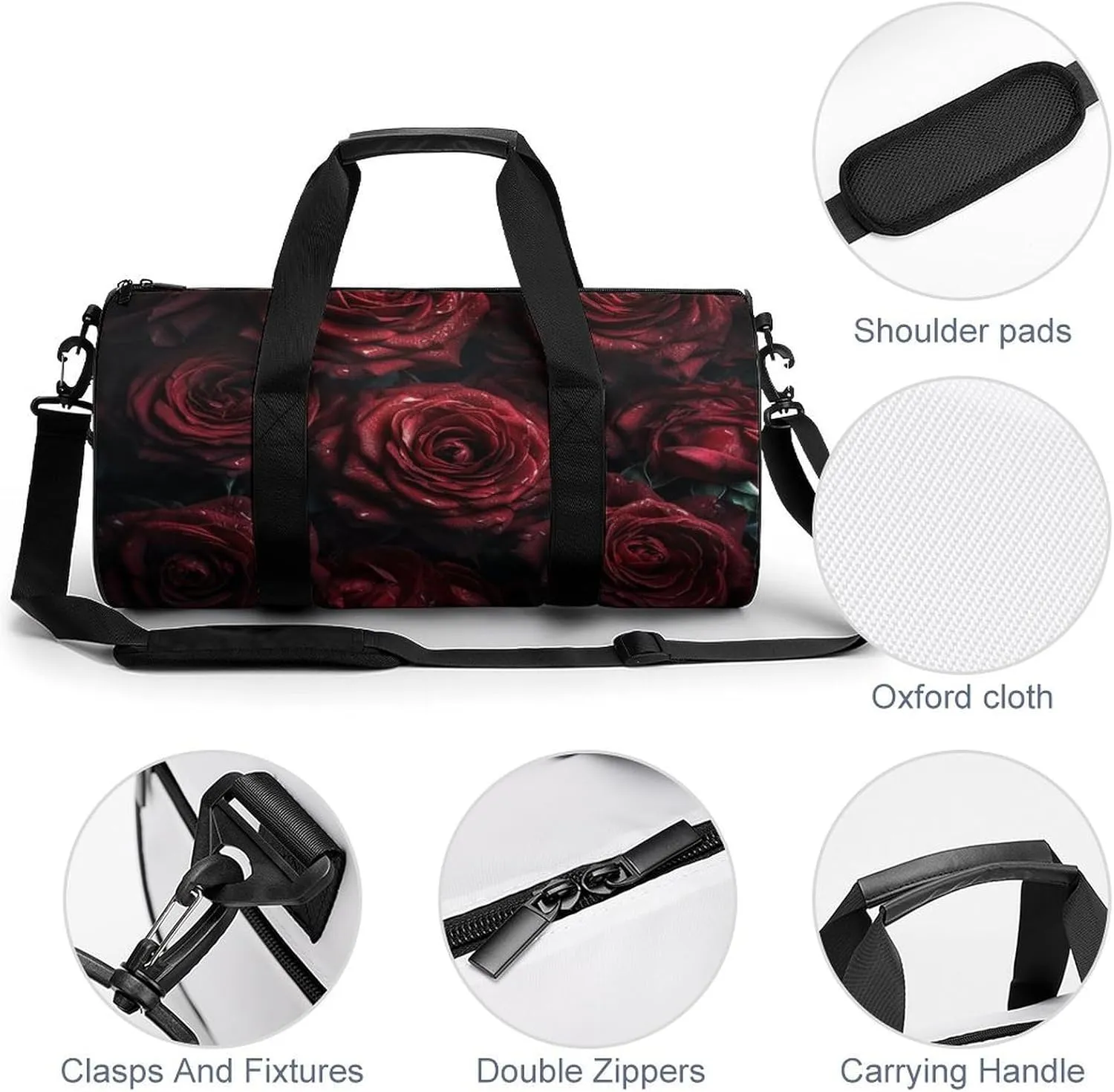 Sports Gym Bag for Women Men Travel Duffel Bag Tote Weekender Bag Handful of Fresh Flowers Carry on Overnight Bag for Travel Swimming Fitness Workout Sports Duffle Bag