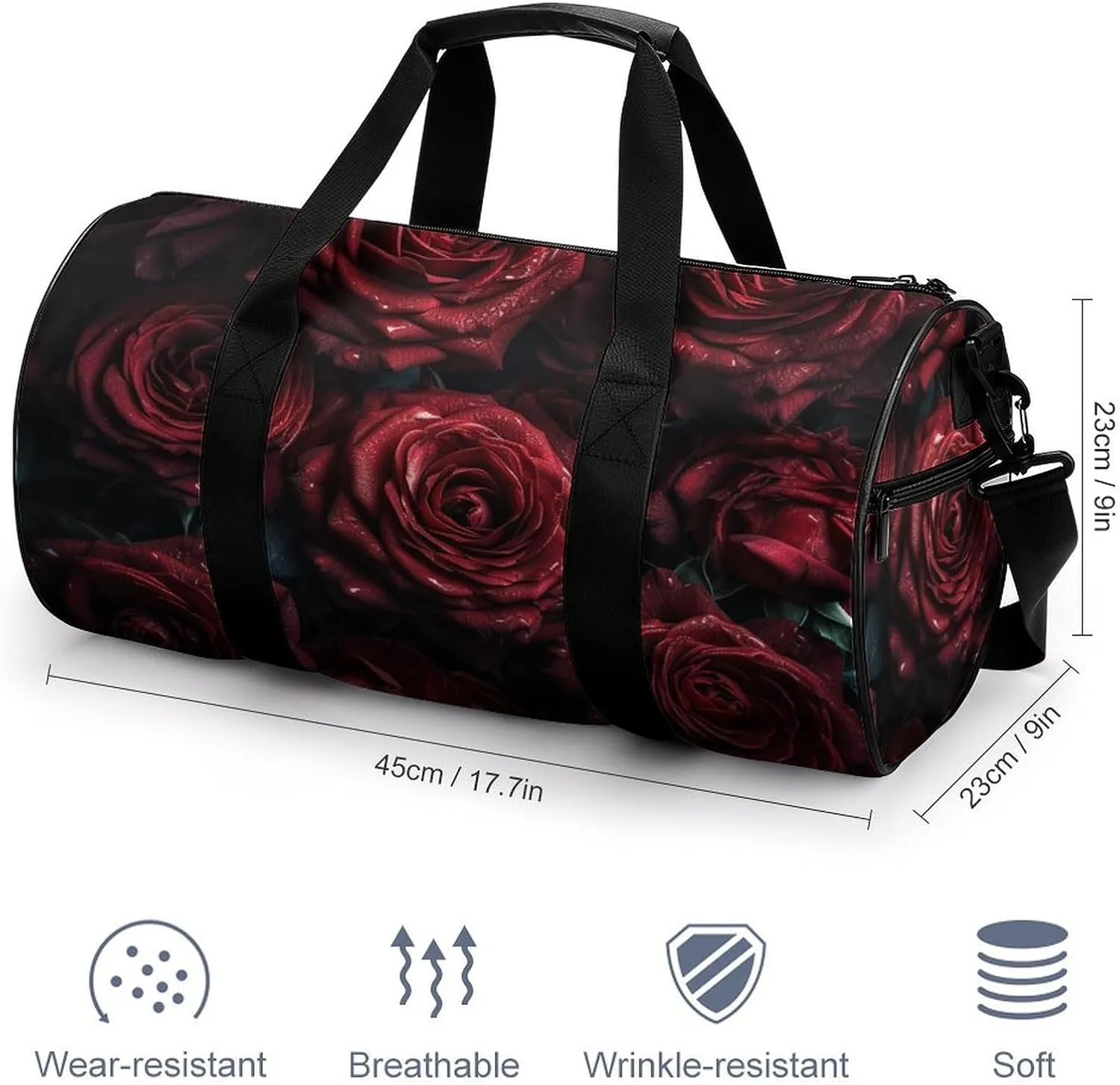 Sports Gym Bag for Women Men Travel Duffel Bag Tote Weekender Bag Handful of Fresh Flowers Carry on Overnight Bag for Travel Swimming Fitness Workout Sports Duffle Bag