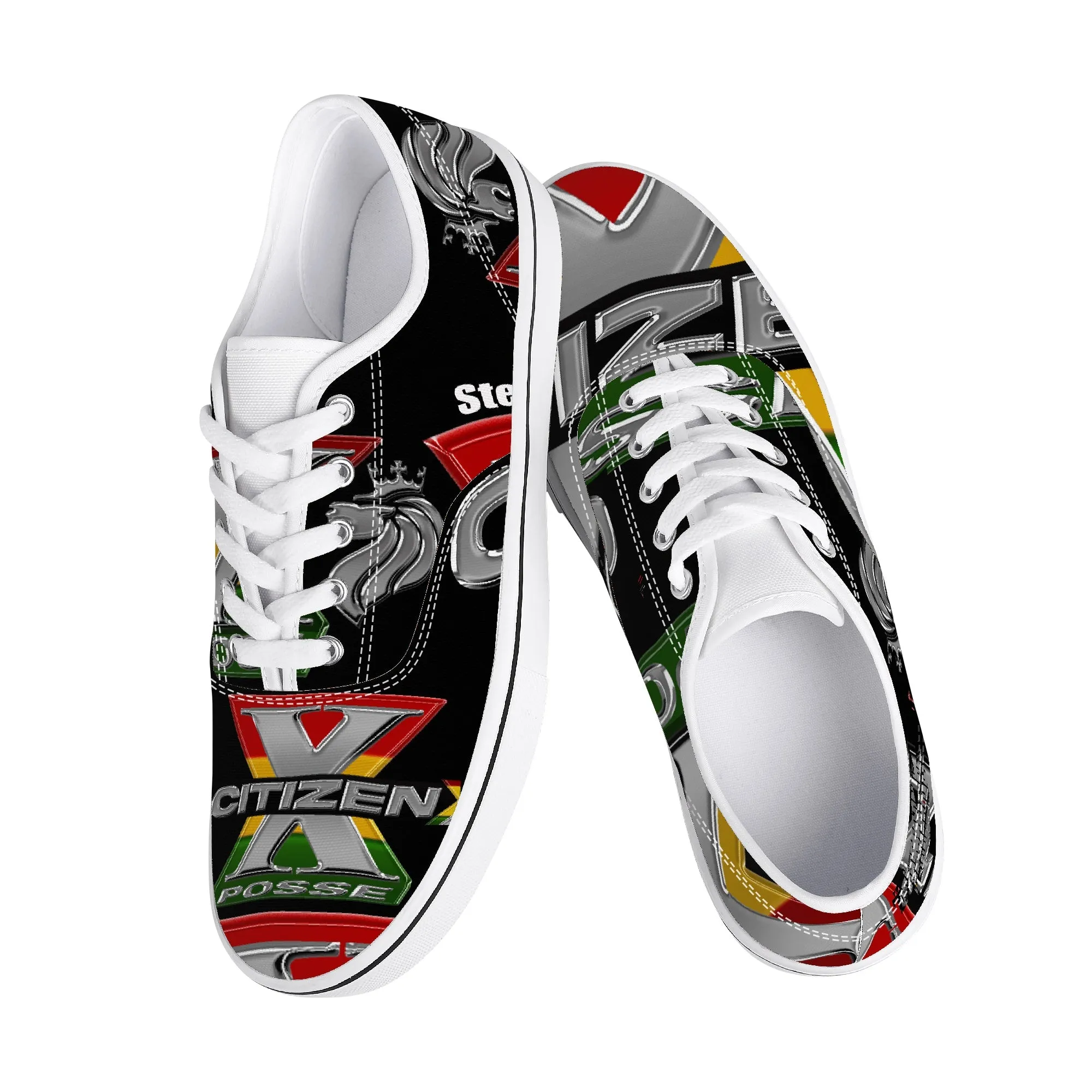 SS & the Citizen X Posse 2 - White Canvas Low Top